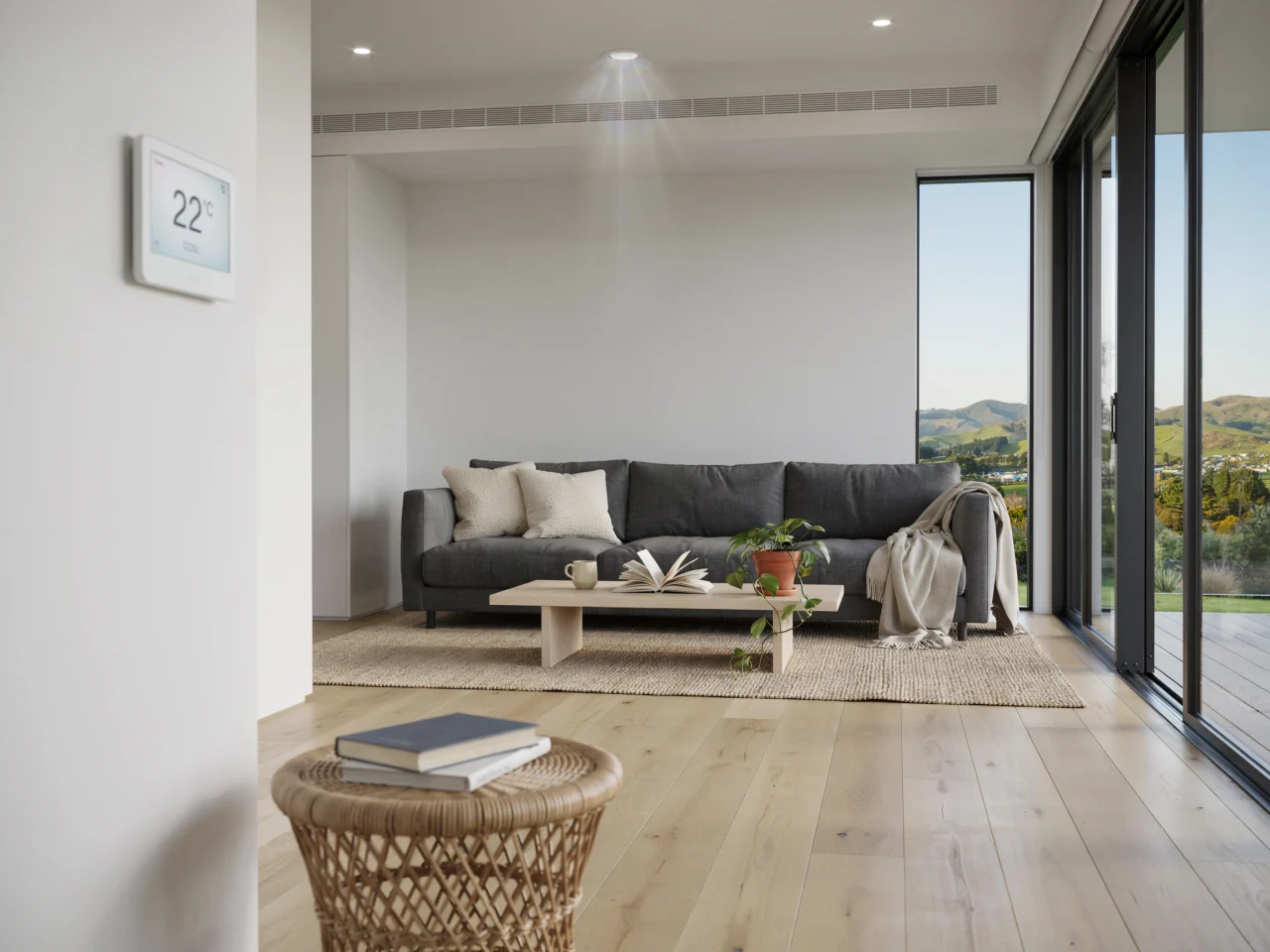 Ducted heat pump in Nelson living room